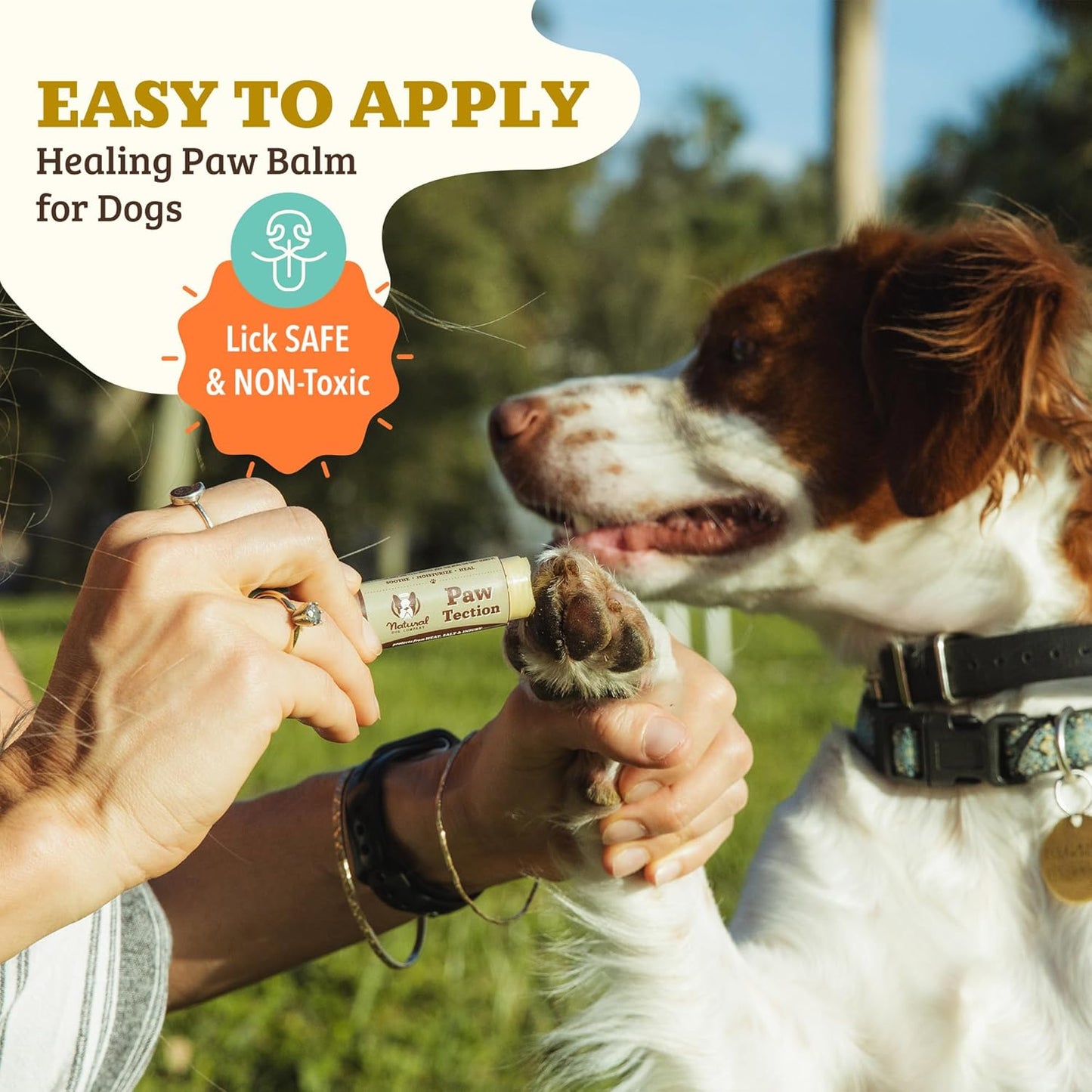 Pawtection Balm for Dogs, Dog Paw Protector, Moisturizing Dog Paw Balm for Dry, Cracked Pad, Protects Paw from Extreme Weather, Paw Lotion for Allergies & Itching (0.15 Oz Stick)